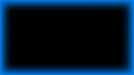 Marco rectangular luminoso neón azul eléctrico con centro negro para pantalla de iglesia