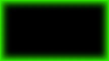 Marco rectangular luminoso neón verde lima con centro negro para pantalla de iglesia