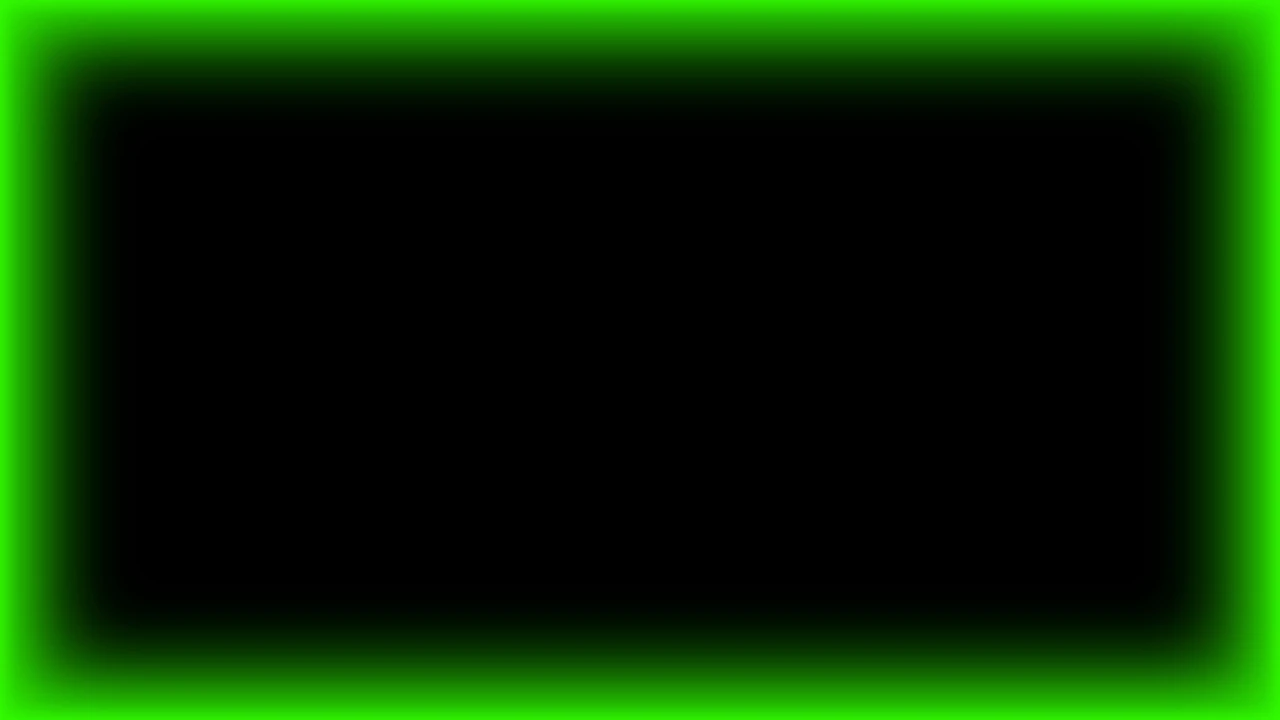Borde Neón Verde Lima | Fondo Animado con Marco Luminoso para Proyección y Alabanza en Iglesia Imagen fija de un marco neón verde lima con centro negro para proyección de iglesia