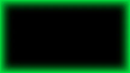 Marco rectangular luminoso neón verde esmeralda con centro negro para pantalla de iglesia