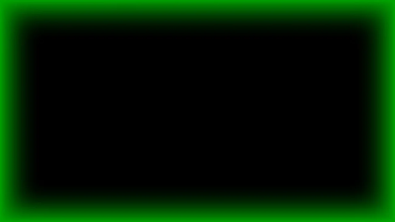 Marco rectangular luminoso neón verde bosque con centro negro para pantalla de iglesia