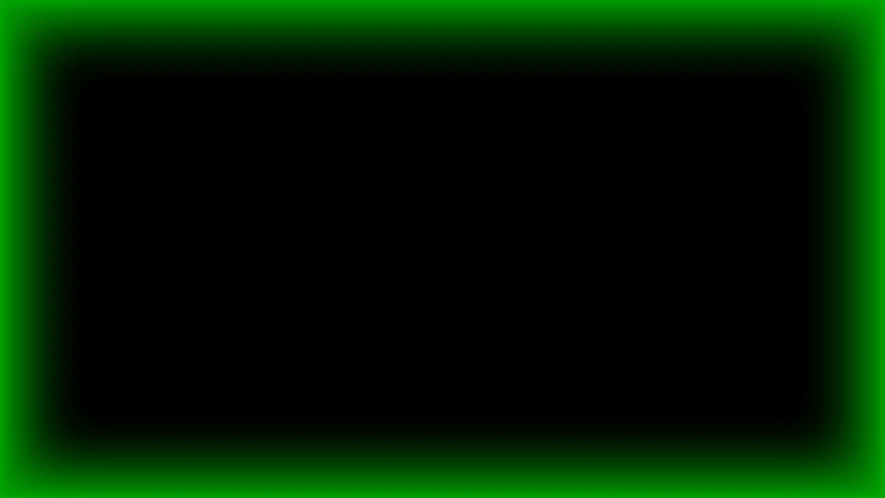 Borde Neón Verde Bosque | Fondo Animado con Marco Luminoso para Proyección y Alabanza en Iglesia Imagen fija de un marco neón verde bosque con centro negro para proyección de iglesia