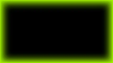 Marco rectangular luminoso neón verde chartreuse con centro negro para pantalla de iglesia