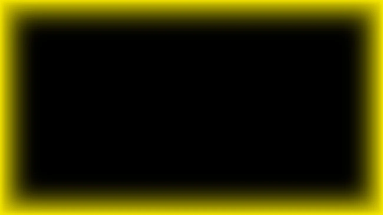 Marco rectangular luminoso neón amarillo neón con centro negro para pantalla de iglesia