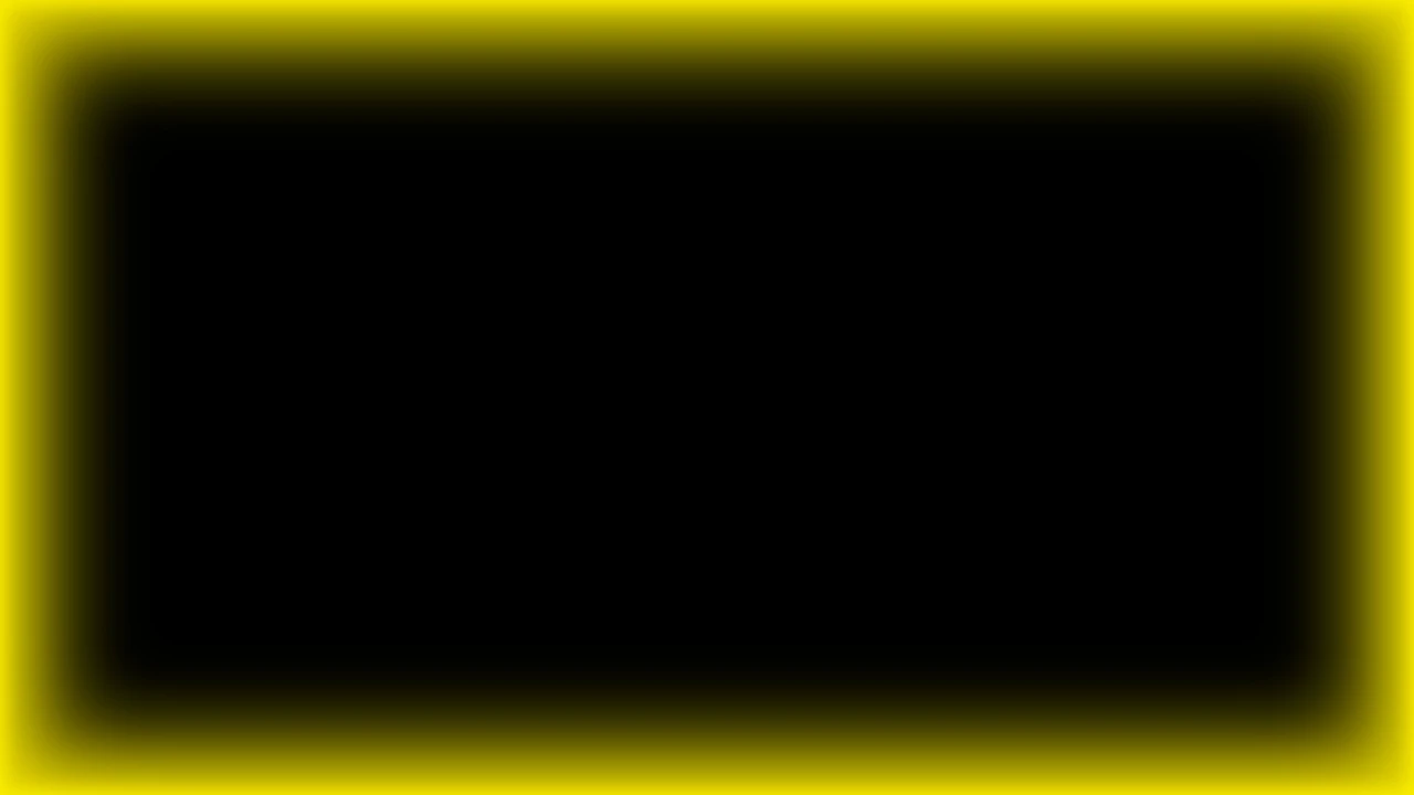 Borde Neón Amarillo Neón | Fondo Animado con Marco Luminoso para Proyección y Alabanza en Iglesia Imagen fija de un marco neón amarillo neón con centro negro para proyección de iglesia