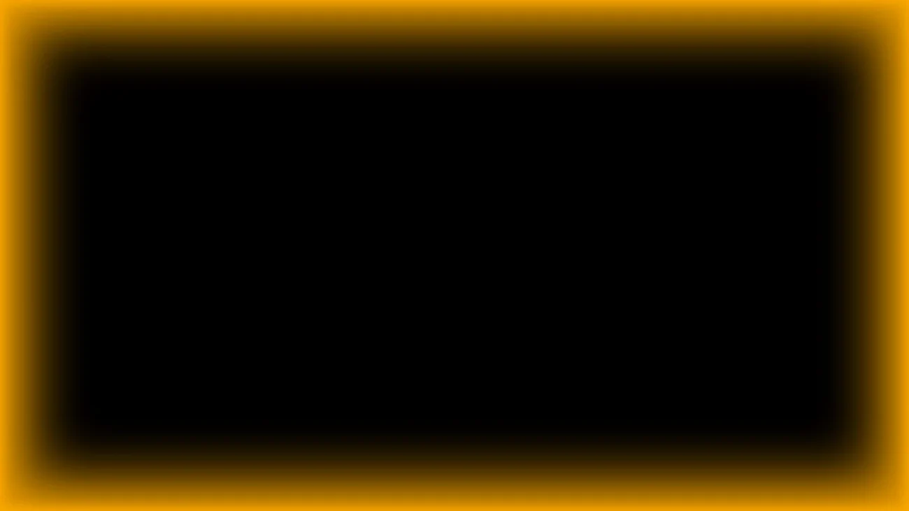 Marco rectangular luminoso neón ámbar dorado con centro negro para pantalla de iglesia