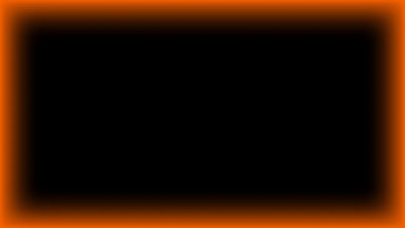 Marco rectangular luminoso neón naranja con centro negro para pantalla de iglesia