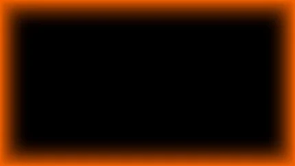 Marco rectangular luminoso neón naranja con centro negro para pantalla de iglesia