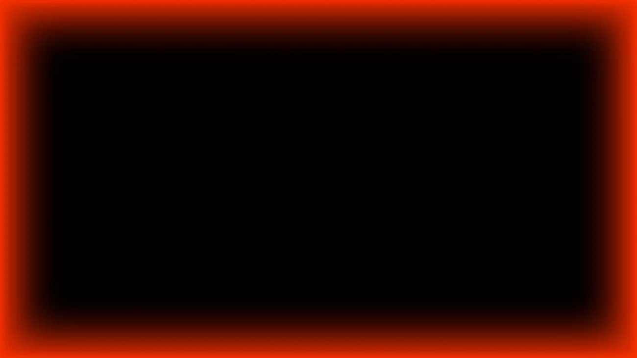 Marco rectangular luminoso neón rojo escarlata con centro negro para pantalla de iglesia