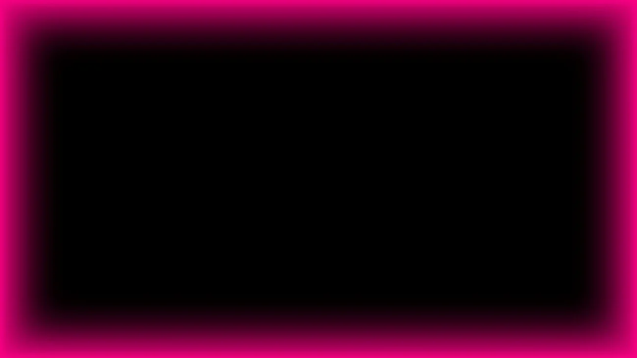 Marco rectangular luminoso neón fucsia con centro negro para pantalla de iglesia