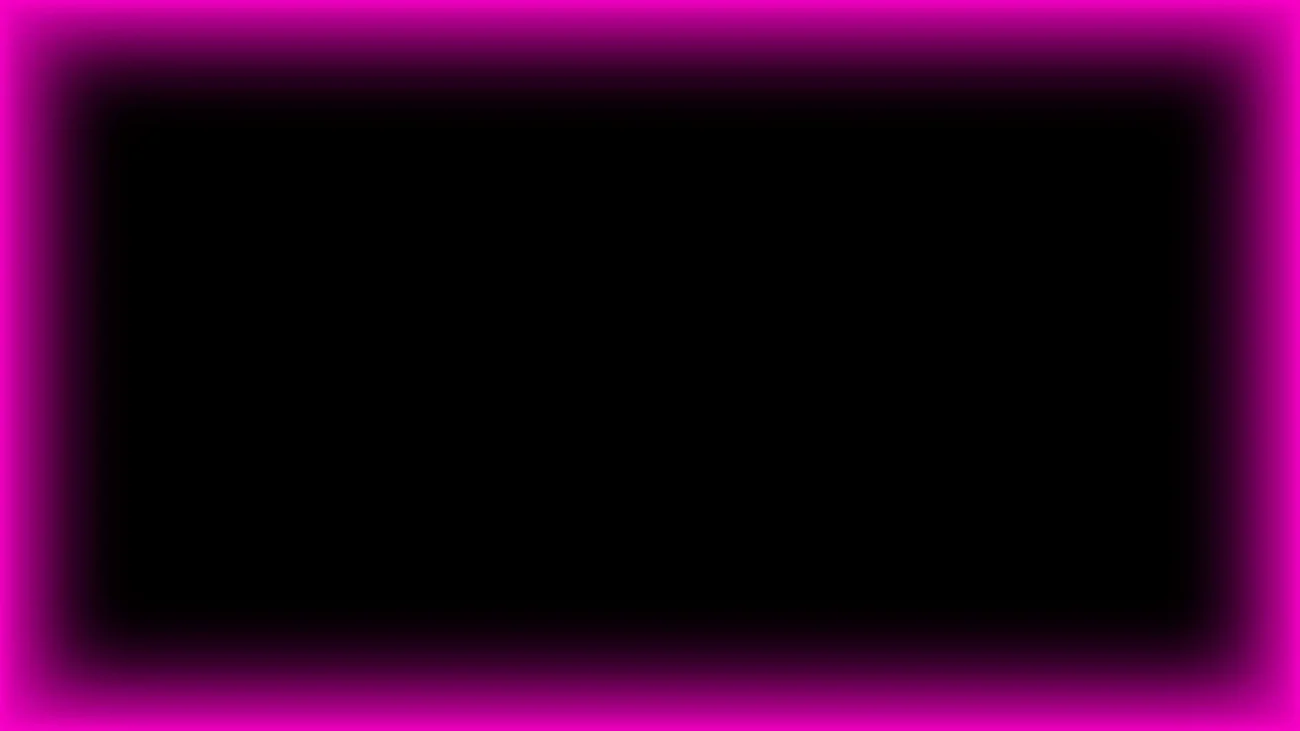 Marco rectangular luminoso neón magenta con centro negro para pantalla de iglesia