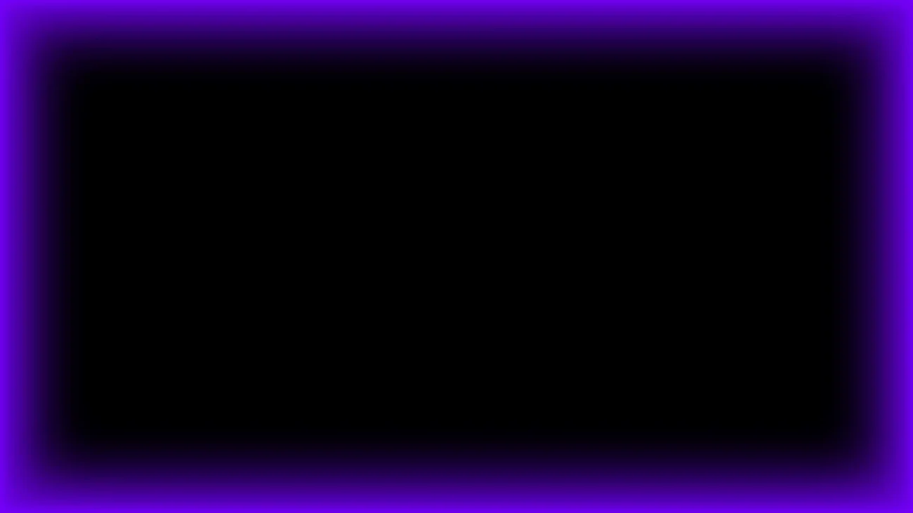 Marco rectangular luminoso neón violeta con centro negro para pantalla de iglesia