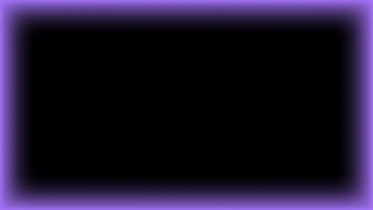 Marco rectangular luminoso neón lavanda con centro negro para pantalla de iglesia