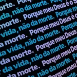 Imagem fixa Oceano Profundo Ticker com texto incorporado para projeção na igreja