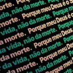 Imagem fixa Brasa de Cobre Ticker com texto incorporado para projeção na igreja