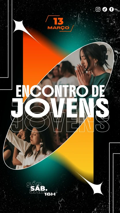 Design para Eventos Juvenis com Estética Moderna | Estilo dinâmico Vertical para Stories PSD