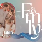 Modern Textured Family Worship Background | Blue Theme 16:9 Projector Screen Photoshop — thumbnail, 16:9