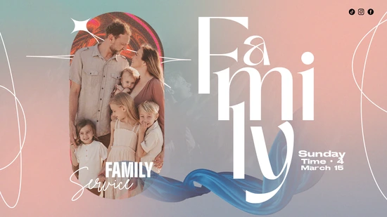 OGICK-80 EN 16:9 thumbnail Modern Textured Family Worship Background | Blue Theme 16:9 Projector Screen Photoshop — thumbnail, 16:9