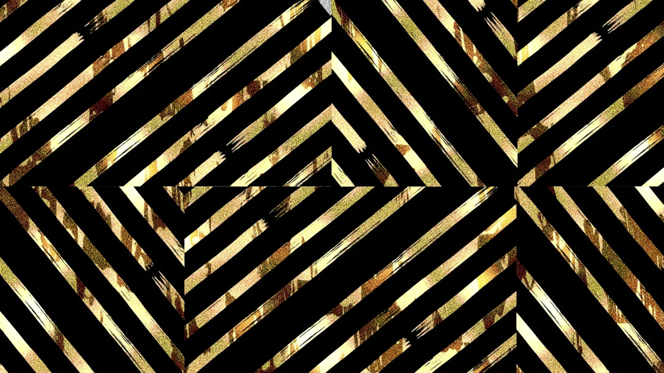 Chevron Dorado Geométrico con Textura de Pincel