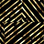 Chevron Dorado Geométrico con Textura de Pincel