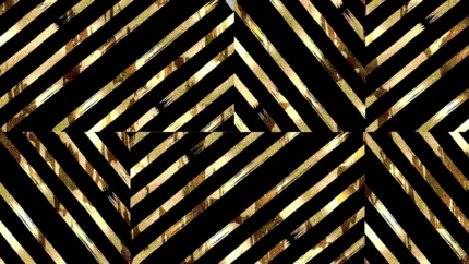 Chevron Dorado Geométrico con Textura de Pincel