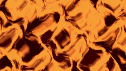 Corrientes abstractas de color naranja con formas oscuras del fondo Magma Lava